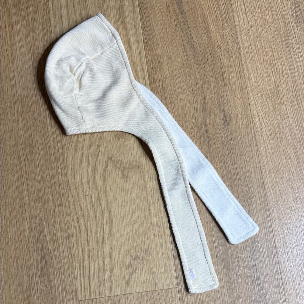 Jacadi Ivory Knit Fleece Lined Baby Bonnet